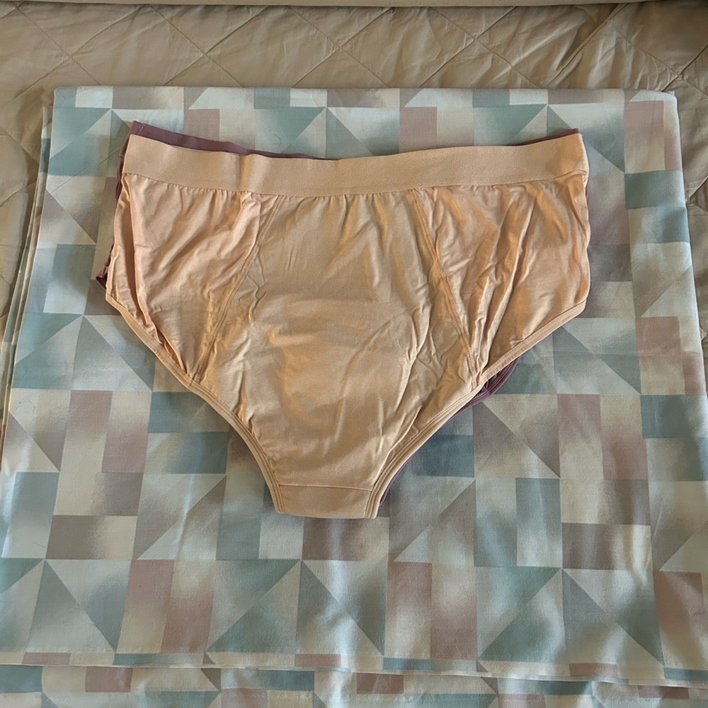 Rhonda Shear Panties Set in Purple and Peach - Picture 4 of 5